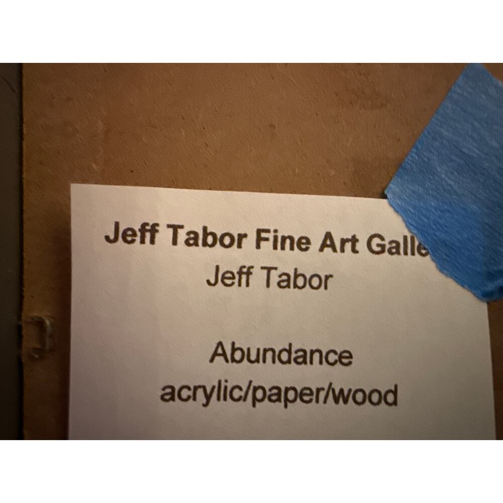 Jeff Tabor “Abundance” 2021 Original Abstract Acrylic Painting Shadow Box 4x4 - Picture 3 of 5